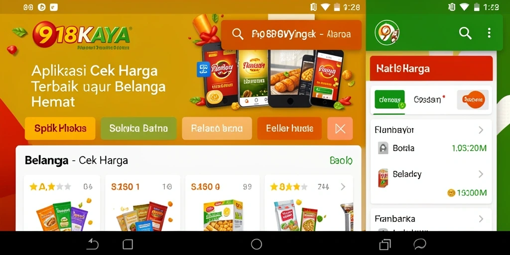 Tampilan antarmuka aplikasi 918KAYA untuk cek harga produk.