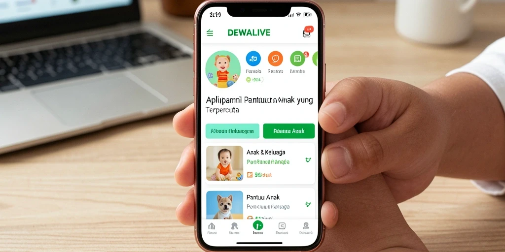Tampilan antarmuka DEWALIVE yang user-friendly untuk Pantau Anak.