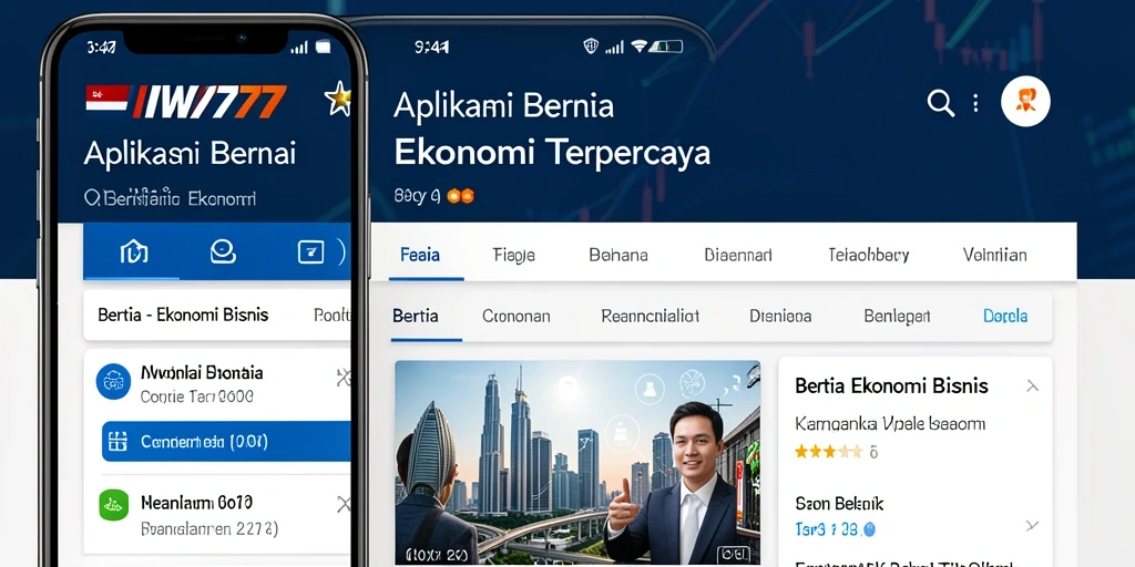 Antarmuka modern IW777 menampilkan berita ekonomi terkini.