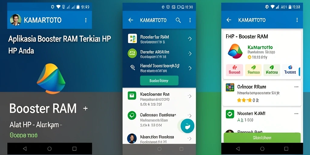 Antarmuka KAMARTOTO yang intuitif dan efisien untuk booster RAM.