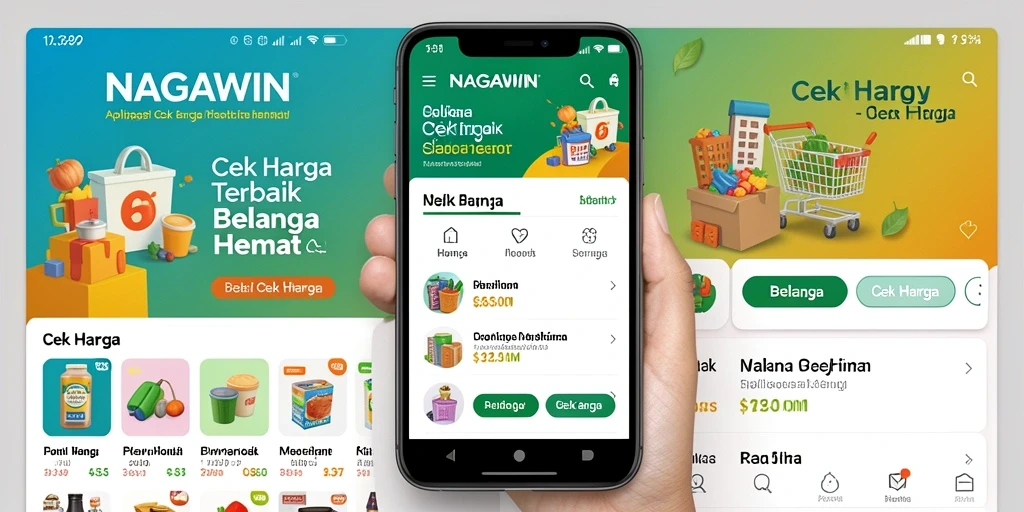 Tampilan antarmuka NAGAWIN yang menarik untuk cek harga.