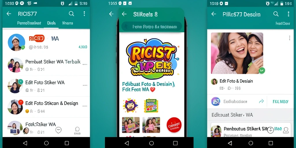 Antarmuka RICIS77 yang user-friendly untuk pembuatan stiker.