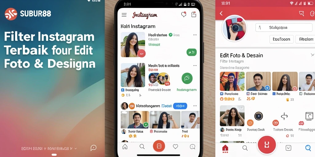 Tampilan antarmuka aplikasi SUBUR88 dengan berbagai pilihan filter yang menarik.