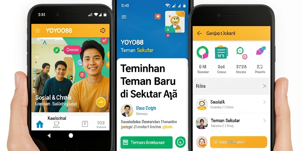Tangkapan layar antarmuka aplikasi YOYO88 untuk Teman Sekitar.