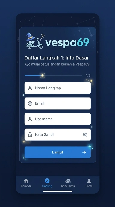Registrasi Akun Baru vespa69 untuk Pengguna Android